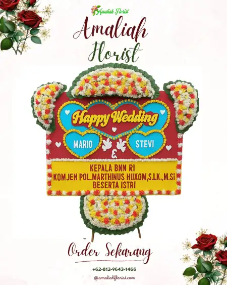Papan Bunga Pernikahan Menou